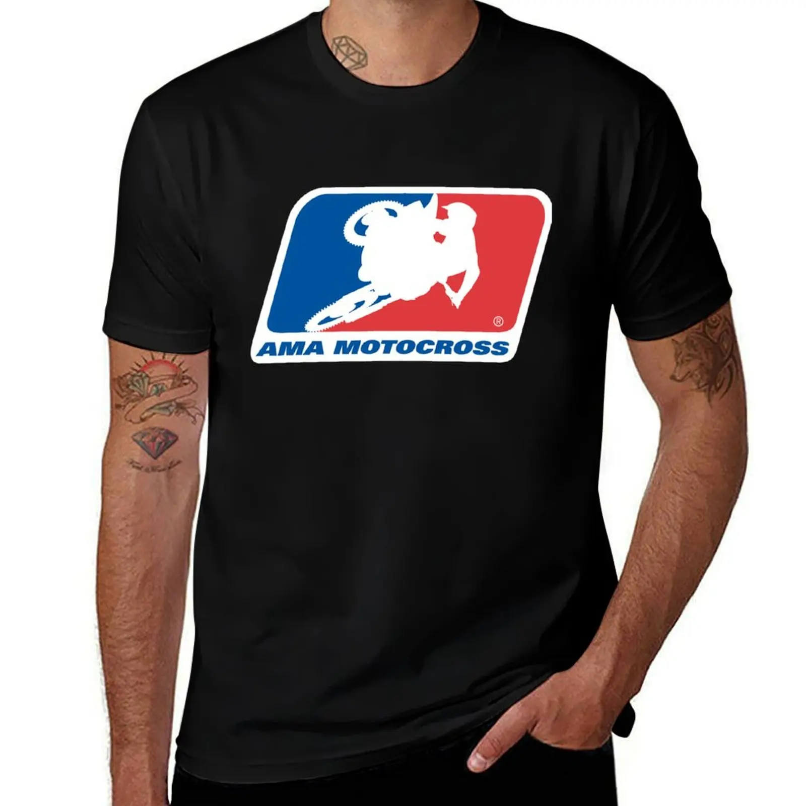 

American Favorite Sport AMA Motocross T-Shirt tops blacks quick drying custom t shirt t shirts for men cotton