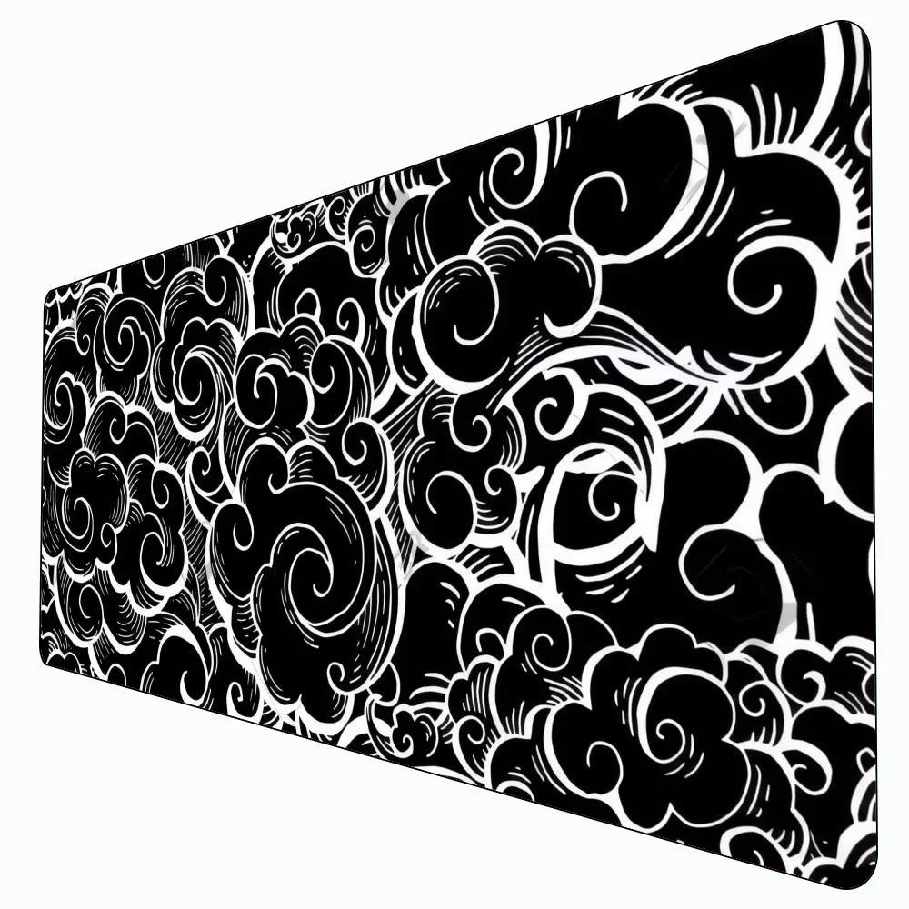 

Japan Clouds Deskmat Black Carpet Large Gaming Mousepad Laptop Kawaii Computer Offices Mouse Pad Play Mat Mouse Mats Accessories