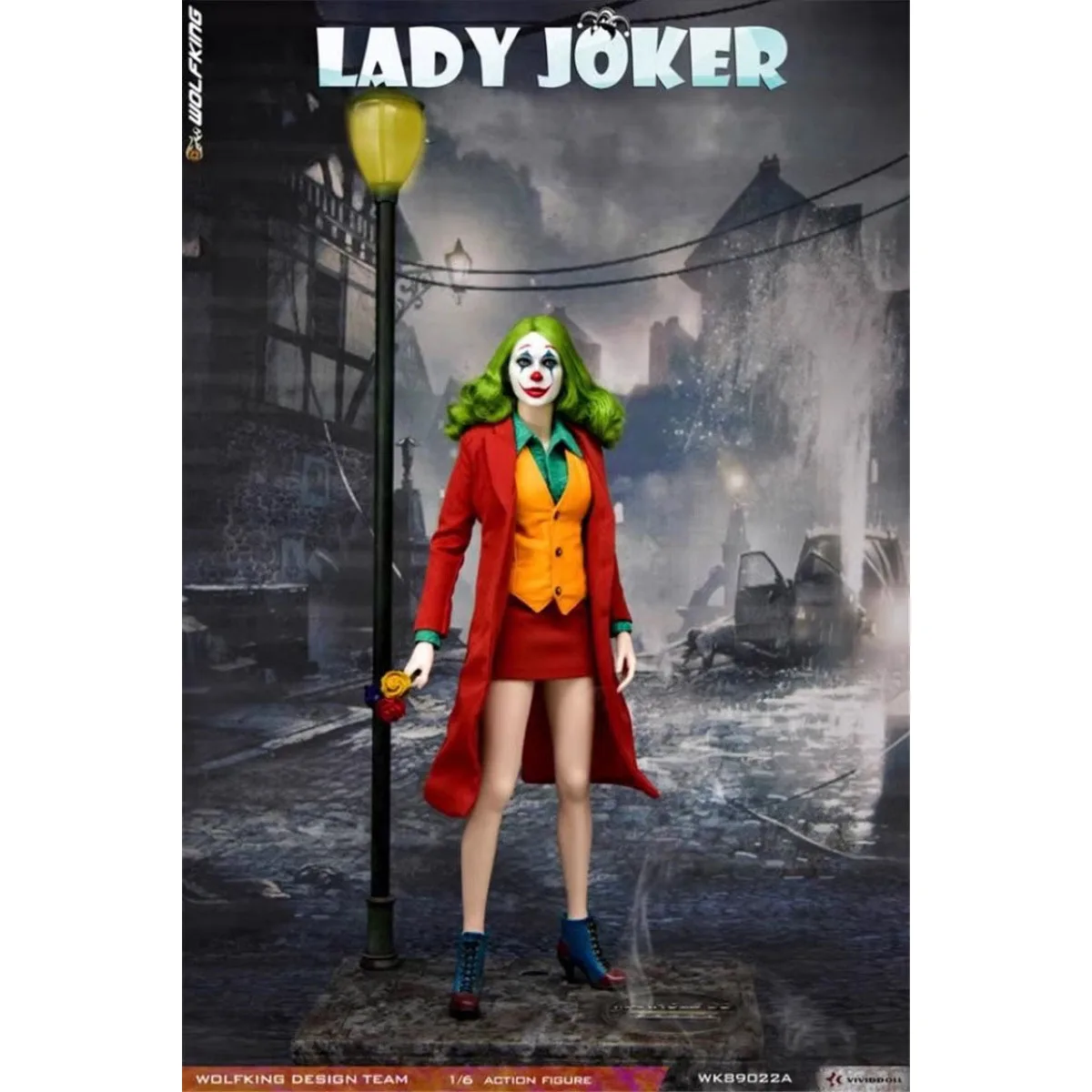 In Stock Original WOLFKING WK89022A WK89022B 1/6 Female Joker Clown in Red Movie Character Model Art Collection Toy Gift