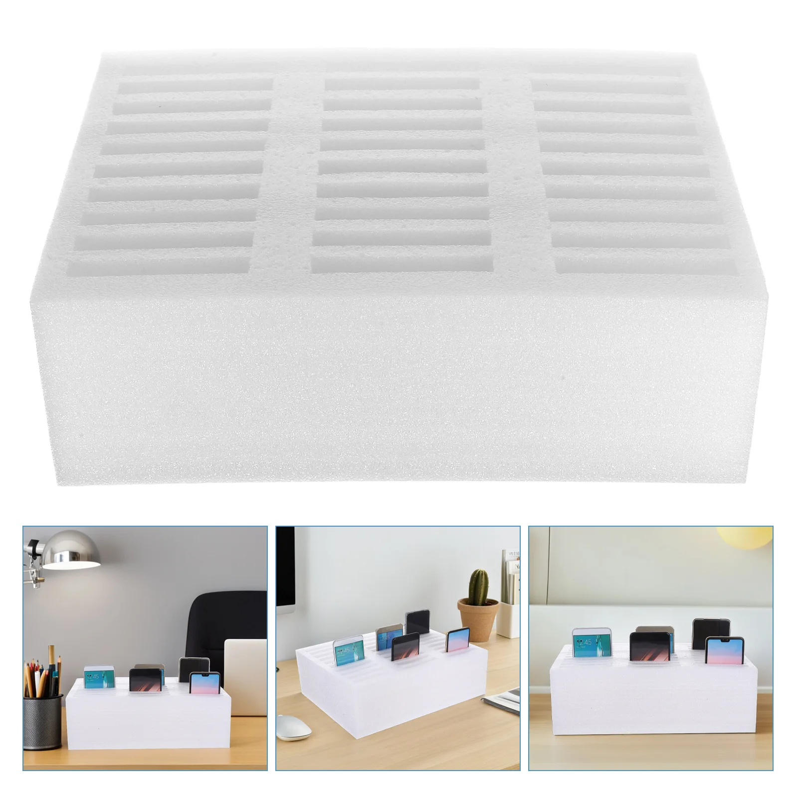 

30 Grids Phone Storage Box Foam Desktop Organizer For Classroom Office School Multicompartment Cell Holder No Drill Installation