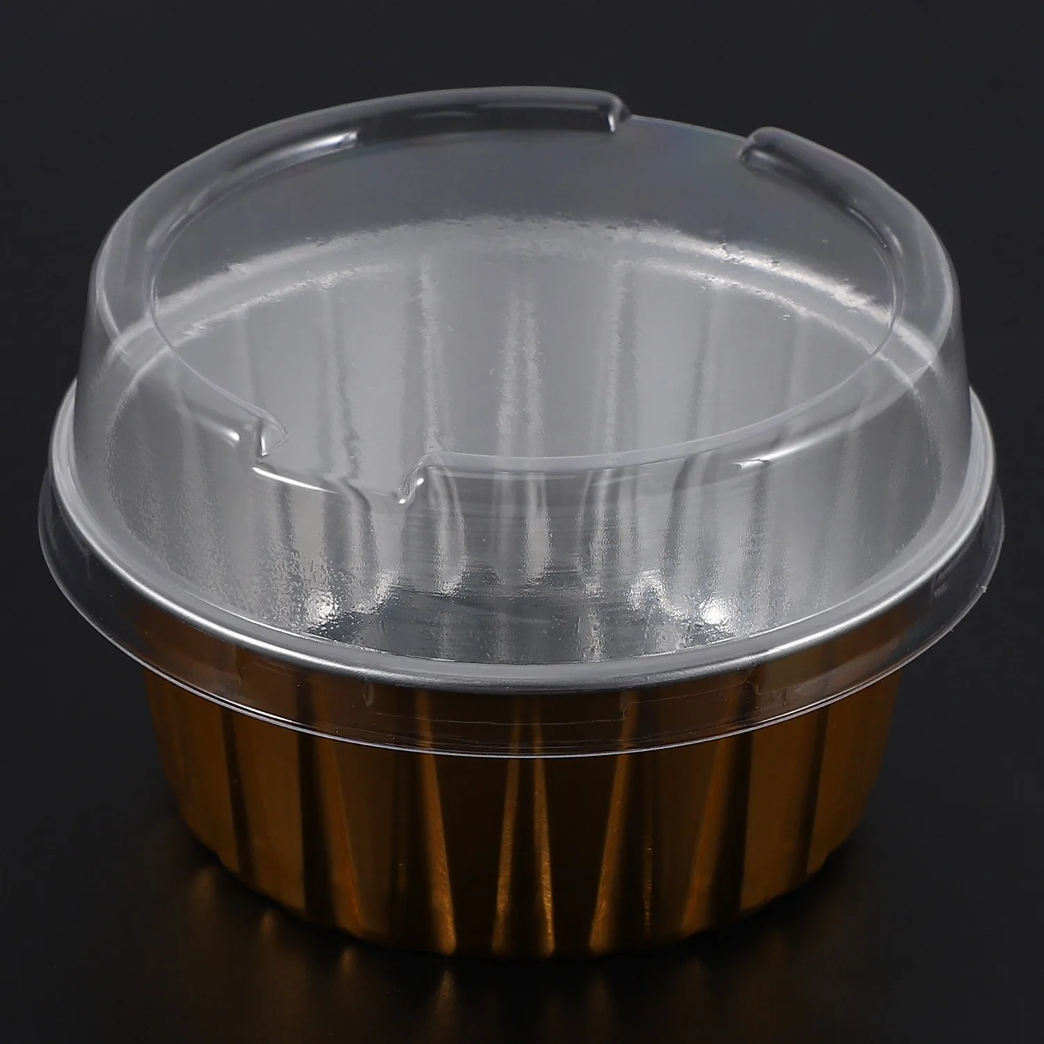 Tazas para hornear de papel de aluminio desechables cualitativas, 100 Uds., crema brulée, postre, forma ovalada, tazas para magdalenas con tapas, herramientas para pasteles y huevos