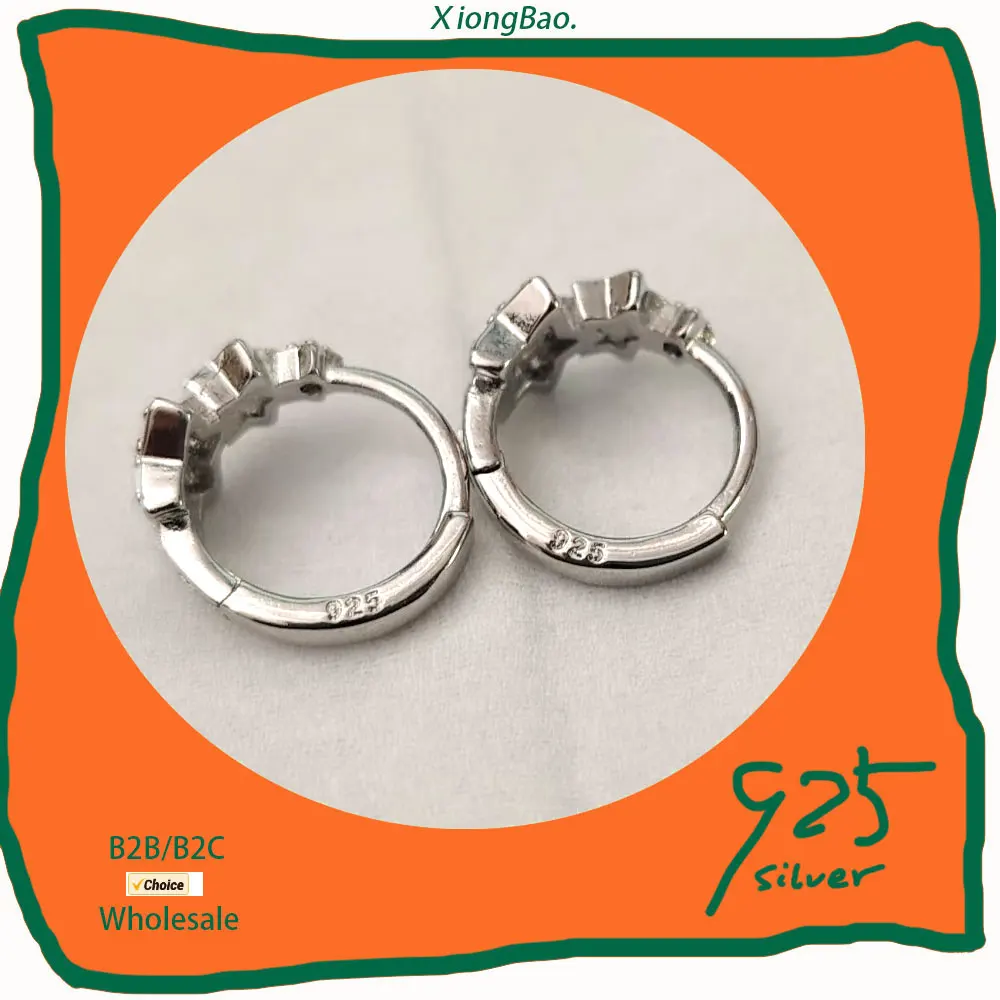 

Moon Star Colored Zircon Fine Earring Jewelry Gift For Women New Hoop Earrings 925 Sterling Silver 2026
