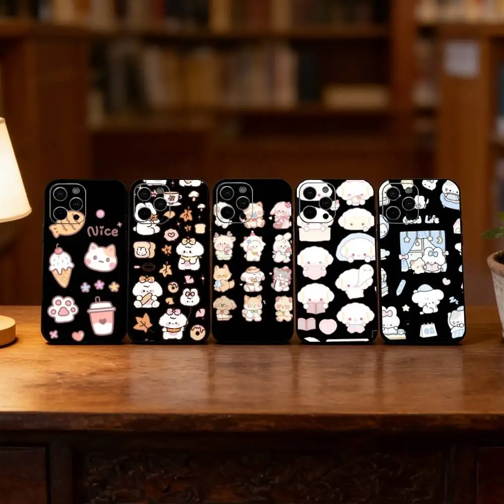

cute Phone Case For iPhone 17, 16,15,14,13,12,11 Plus,Pro Max, Others Soft Black Cover