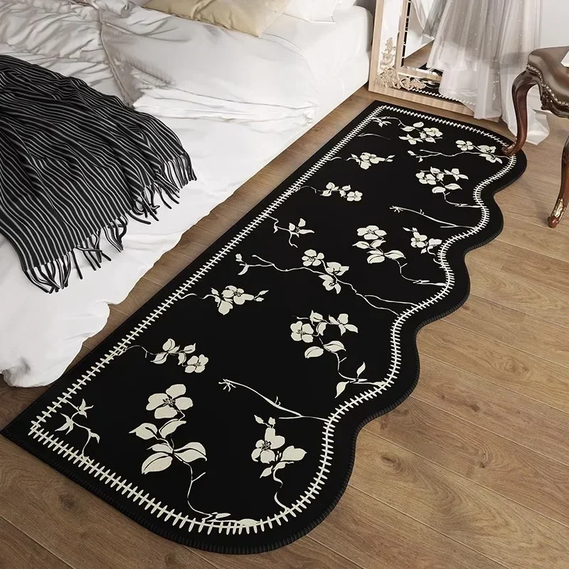 

Retro Living Room Long Strip Carpet Black High-end Special-shaped Bedroom Floor Mats Large Area Decor Corridor Rugs Ковер Tapis