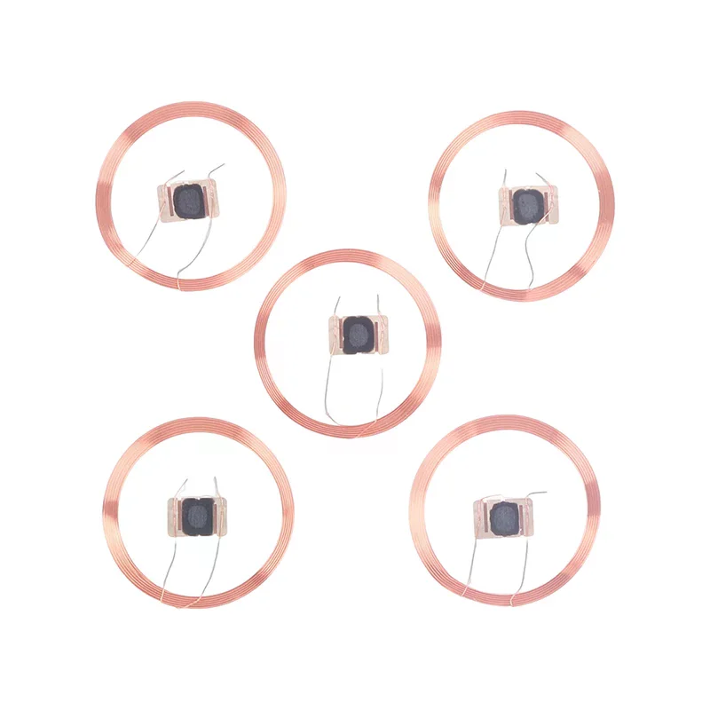 5pcs 21.6mm Self-adhesive RFID Keyfob Coils 13.56MHZ UID IC Card ID Rewritable Changeable Chip for Access Control And NFC Techno