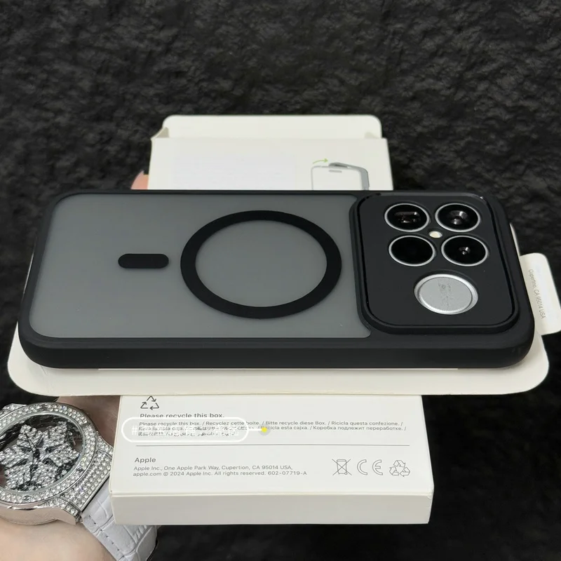 حافظة لهاتف Xiaomi Mi Poco F8 Ultra شفافة غير لامعة لوسادة هوائية للشحن المغناطيسي اللاسلكي Magsafe غطاء خلفي مقاوم للصدمات