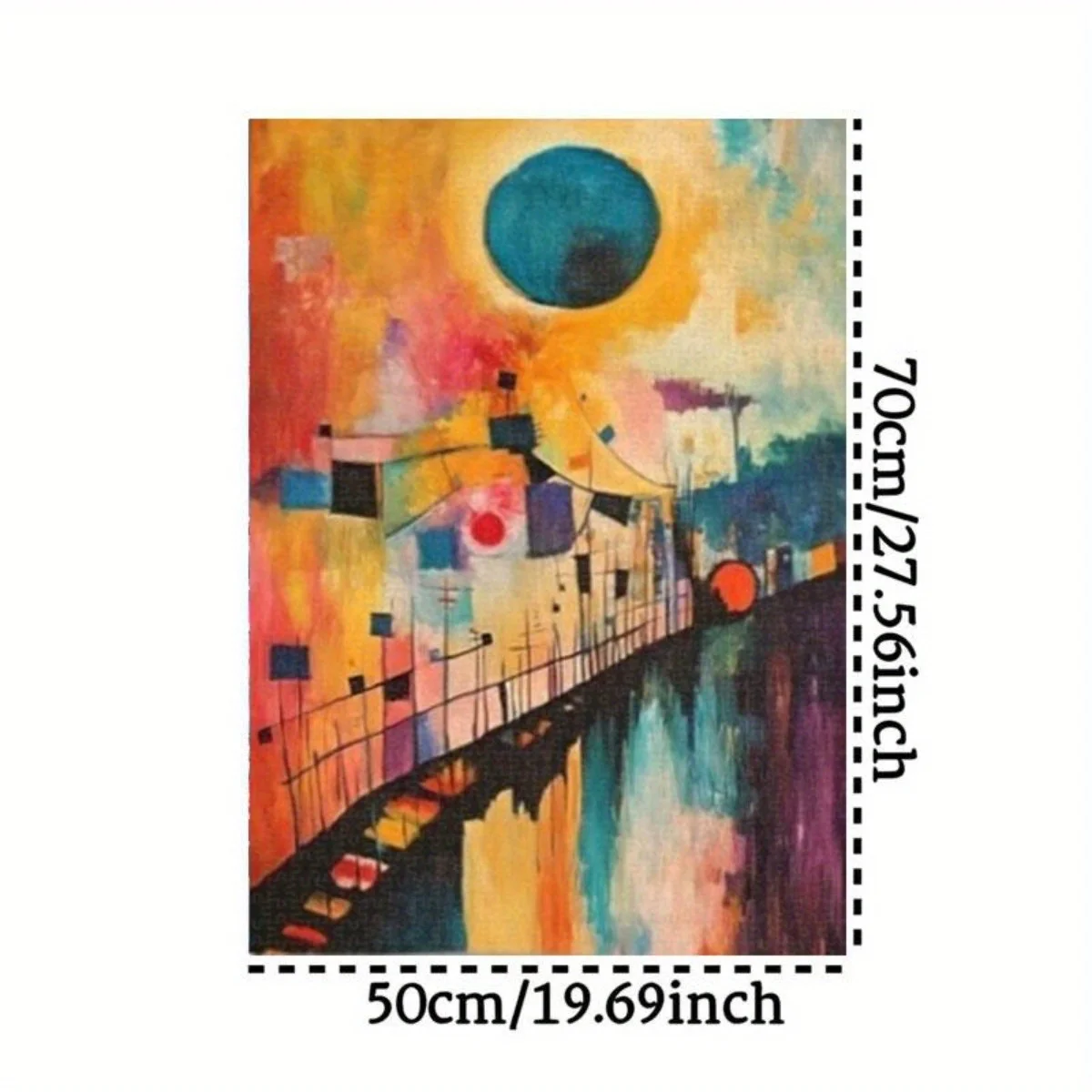 1000pcs Wassily Kandinsky Romantic Landscape Abstract Art Jigsaw Puzzle for Adults & Artists - Vibrant Colors, Frameless Desig