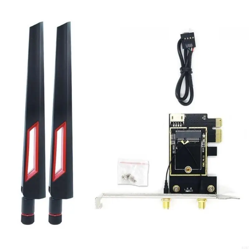 NGFF M.2 to PCIE Wireless Networking Card Adapter Card Supports for 7260 8265 7265 8260 AX200 AX210 Networking Card 