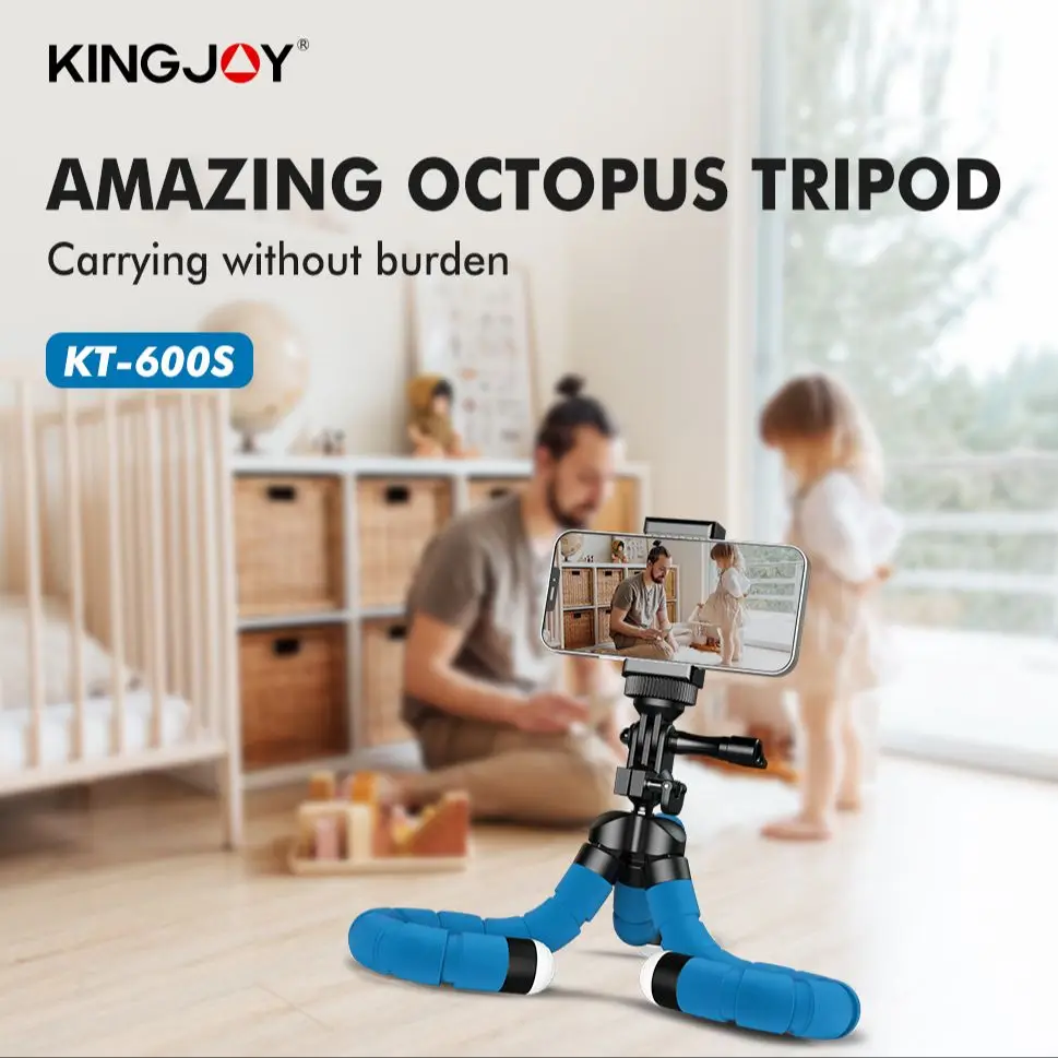KINGJOY Mini Octopus Tripod Flexible Mobile Tripe Table Stand Celular Holder For Gopro Phone Camera Smartphone Stand KT-600S