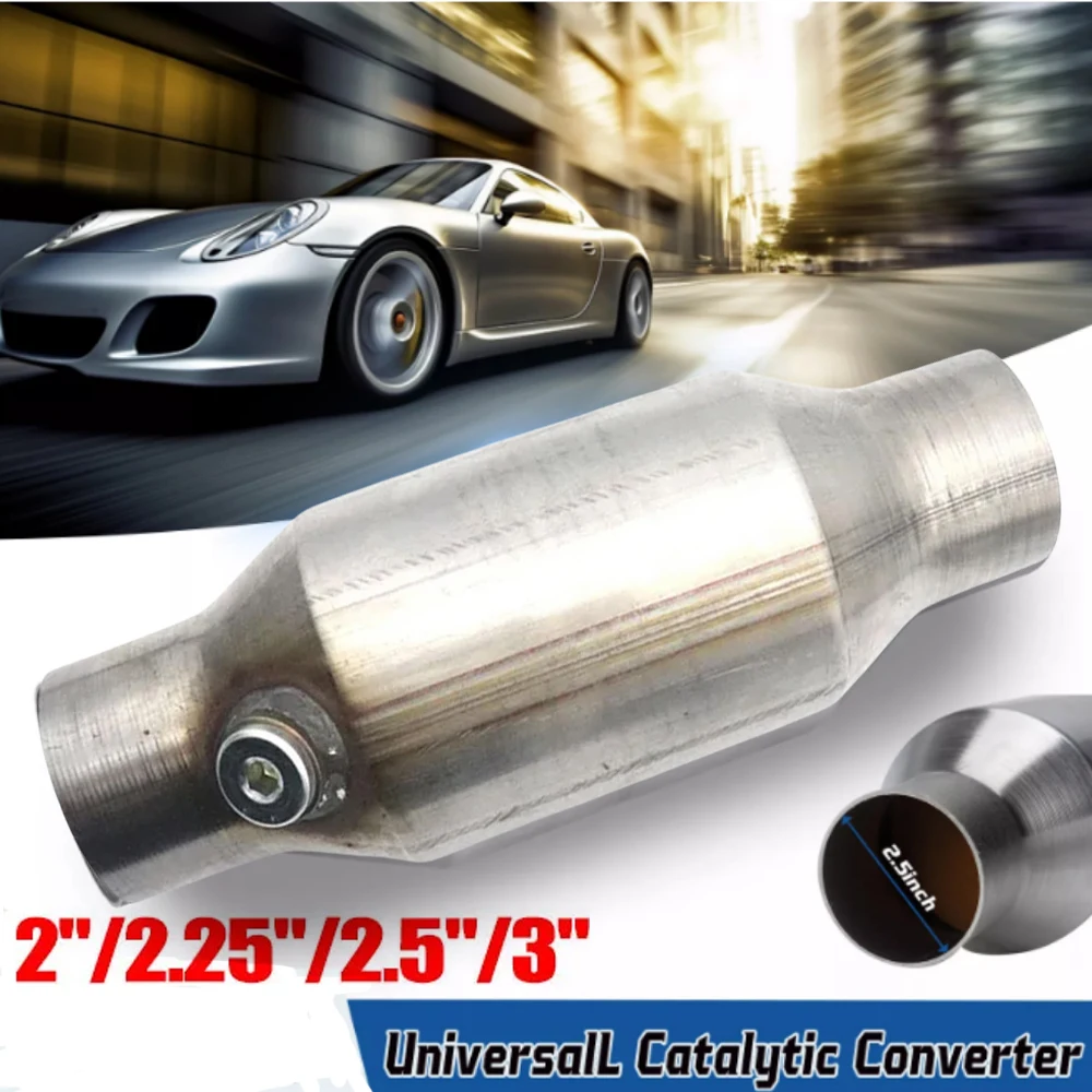 

Universal 2'' 2.25'' 2.5'' 3" Catalytic Converter Oxygen Sensor Exhaust 400 Cells High Flow Catalyst Converter Euro1 Stainless