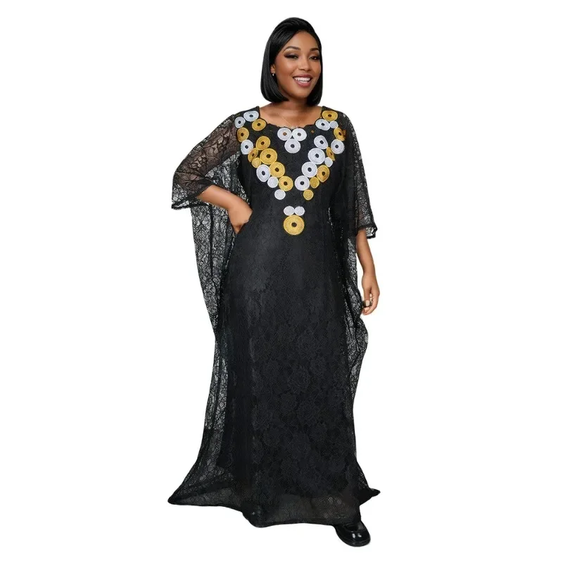 فساتين أفريقية أنيقة للنساء أزياء إسلامية بوبو عبايات رداء Dashiki أنقرة ملابس دانتيل ثوب مسائي قفطان فستان ماكسي