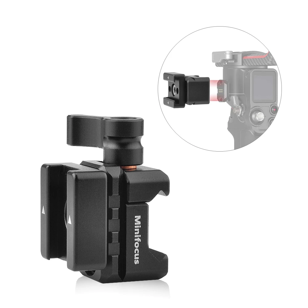 Ronin Nato Cold Shoe Adapter Clamp for DJI RS 2 RSC 2 RS2 RSC2 Gimbal Monitor Video Light Microphone Smartphone Magic Arm Mount