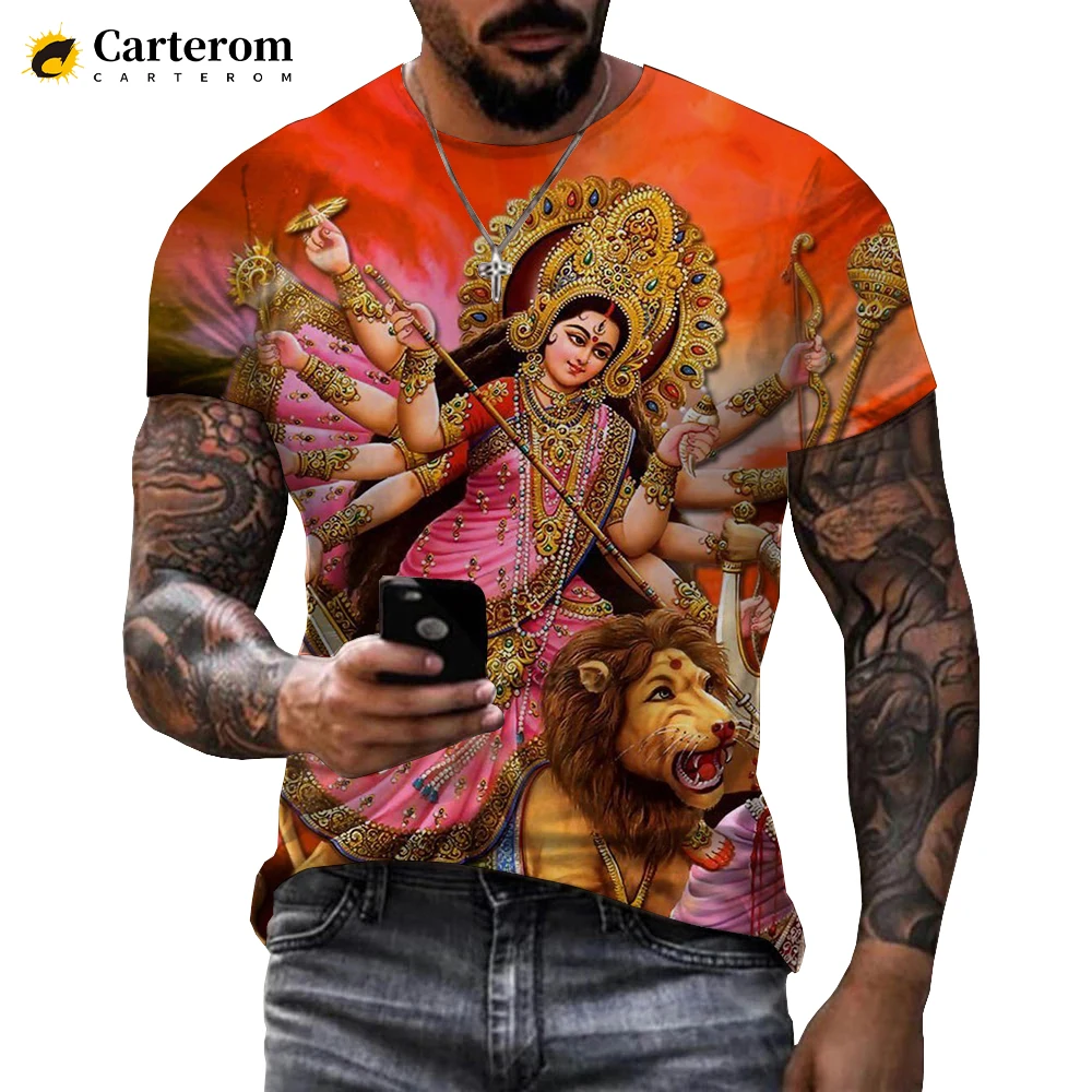 Camiseta con estampado de 3D hinduismo Shiva para hombres y mujeres, ropa de calle con estampado del Señor de los indios, Dios Vishnu, camisetas divertidas casuales a la moda