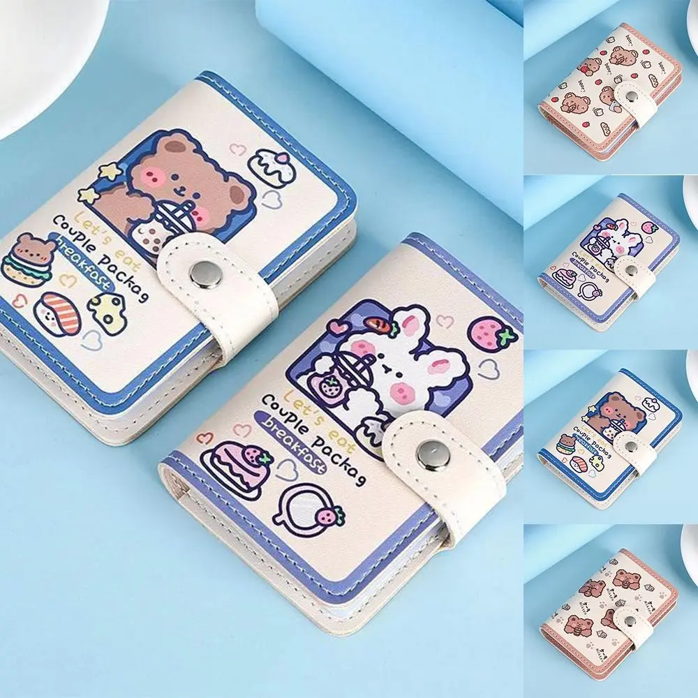 

Rabbit Cartoon Bear Cards Holders PU Leather Korean Style Driver's License Storage Bag Coin Purse Short Clutch Bag