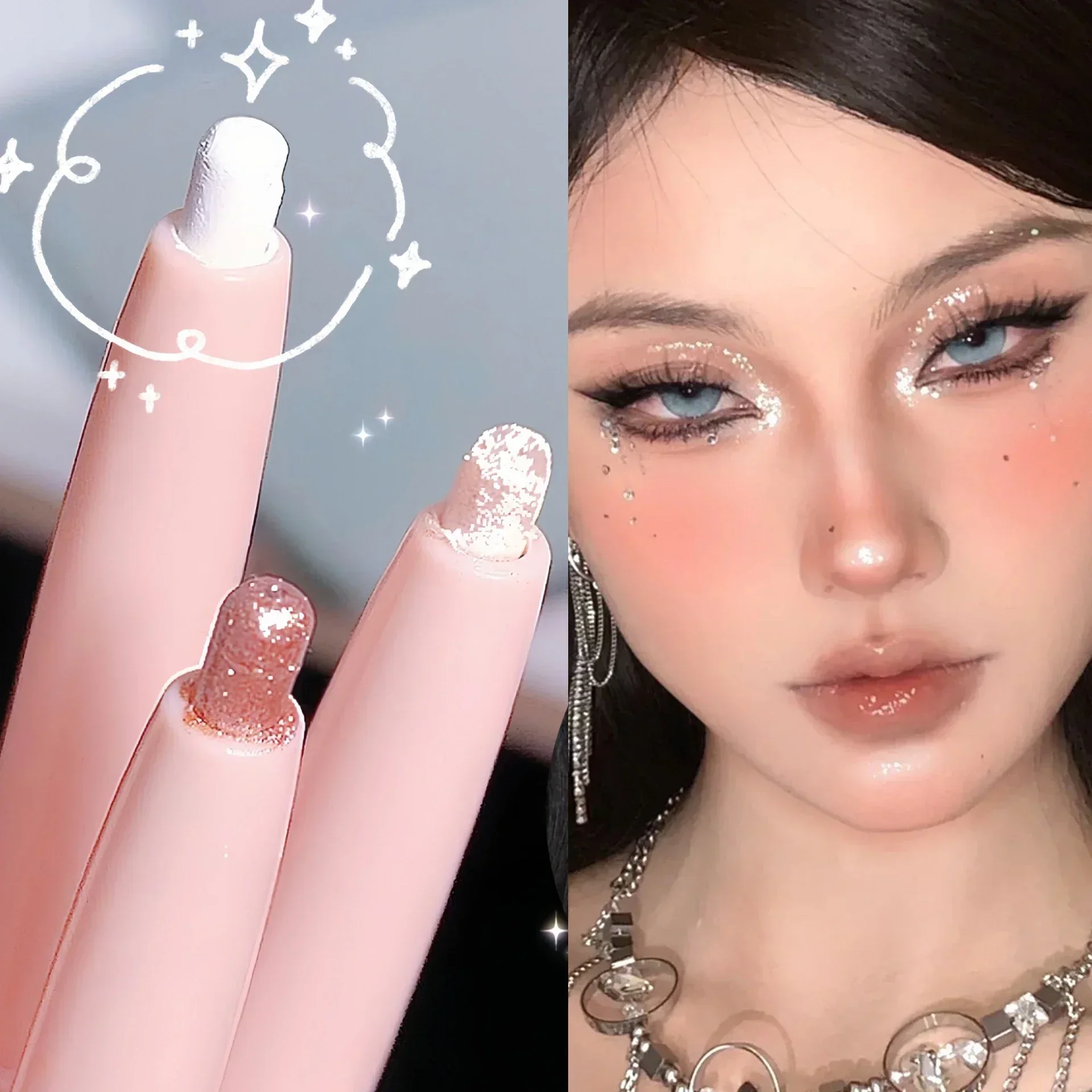 Lovertjes Oogschaduw Potlood Waterdichte Diamant Glitter Markeerstift Parel Witte Zijderups Eyeliner Pen Koreaanse Make-Up Cosmetica