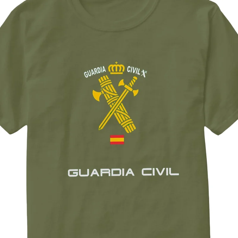 Camiseta Guardia Civil España. Camiseta de la Guardia Nacional Española. Camisetas casualde manga corta 100% algodón