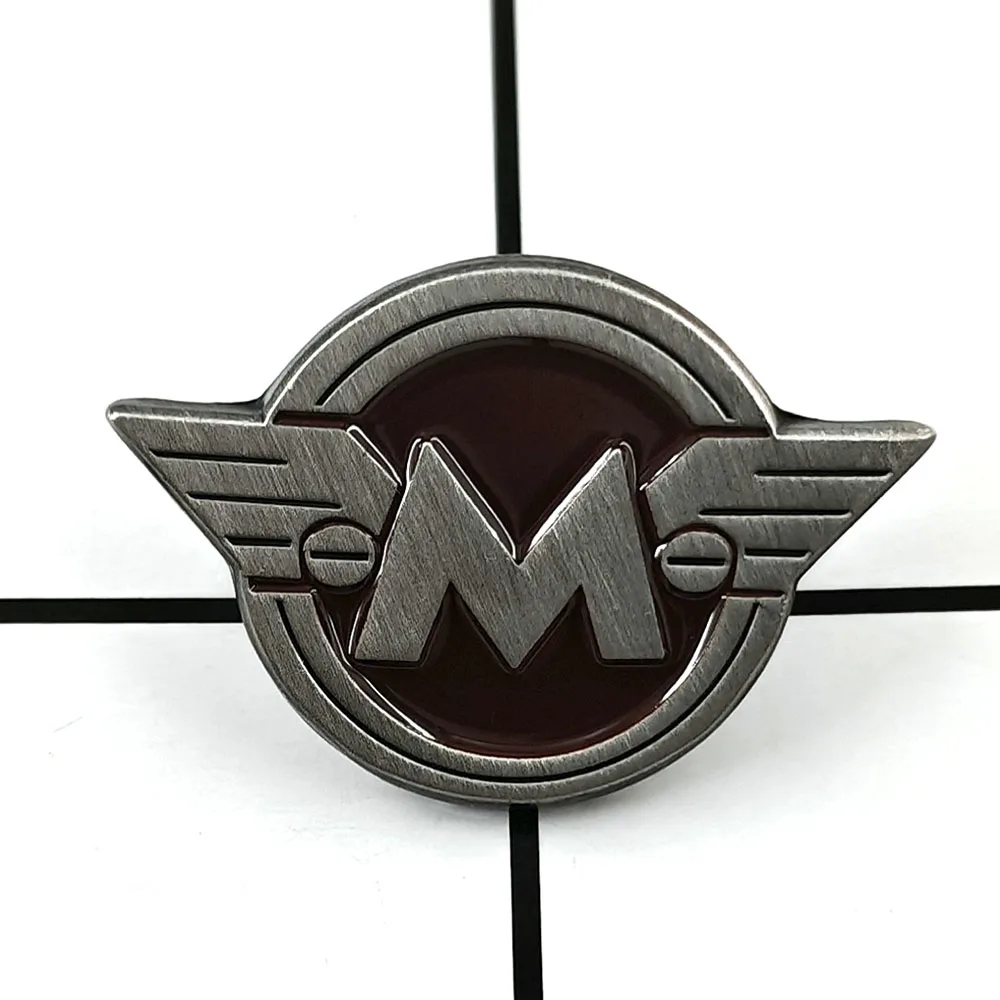 M Wing Abzeichen, klassisches Motorrad-Logo, Brosche, personalisiertes Motorrad-Enthusiasten-Accessoire, Retro-Metall-Anstecker, modische Kragen-Dekoration, Geschenk. – Detail 4