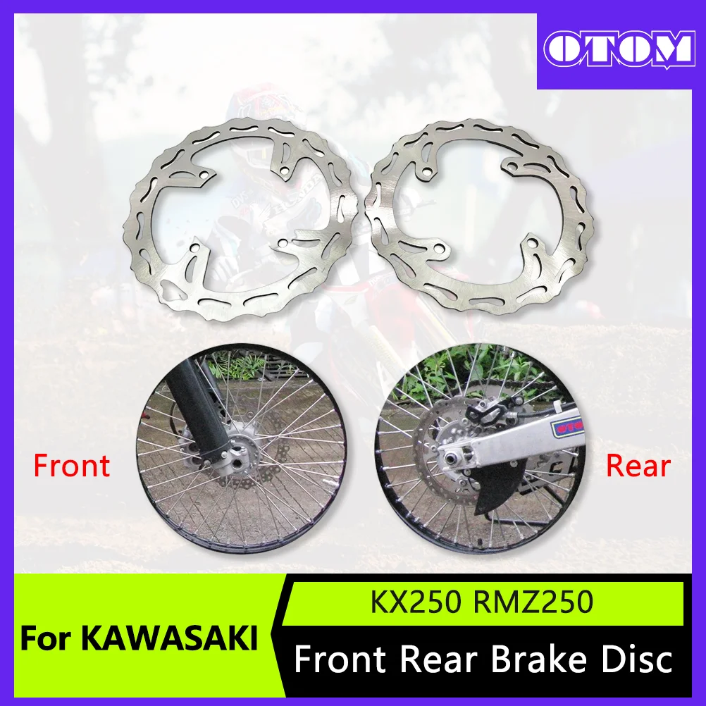 OTOM Motocross 240/250mm Front Rear Brake Disc Steel Brake Rotor For KAWASAKI KX125 KX250F KLX450R SUZUKI RMZ250 Bike Brake Disc