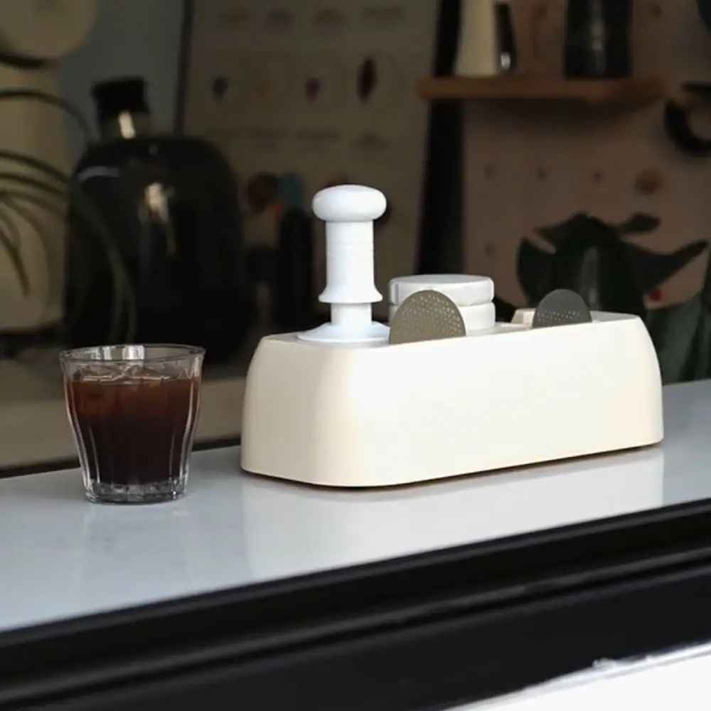 

Durable Universal Coffee Tamper Station Non Slip Base 51-58mm Espresso Tamper Holder ABS Coffee Portafilter Storage Rack Bar