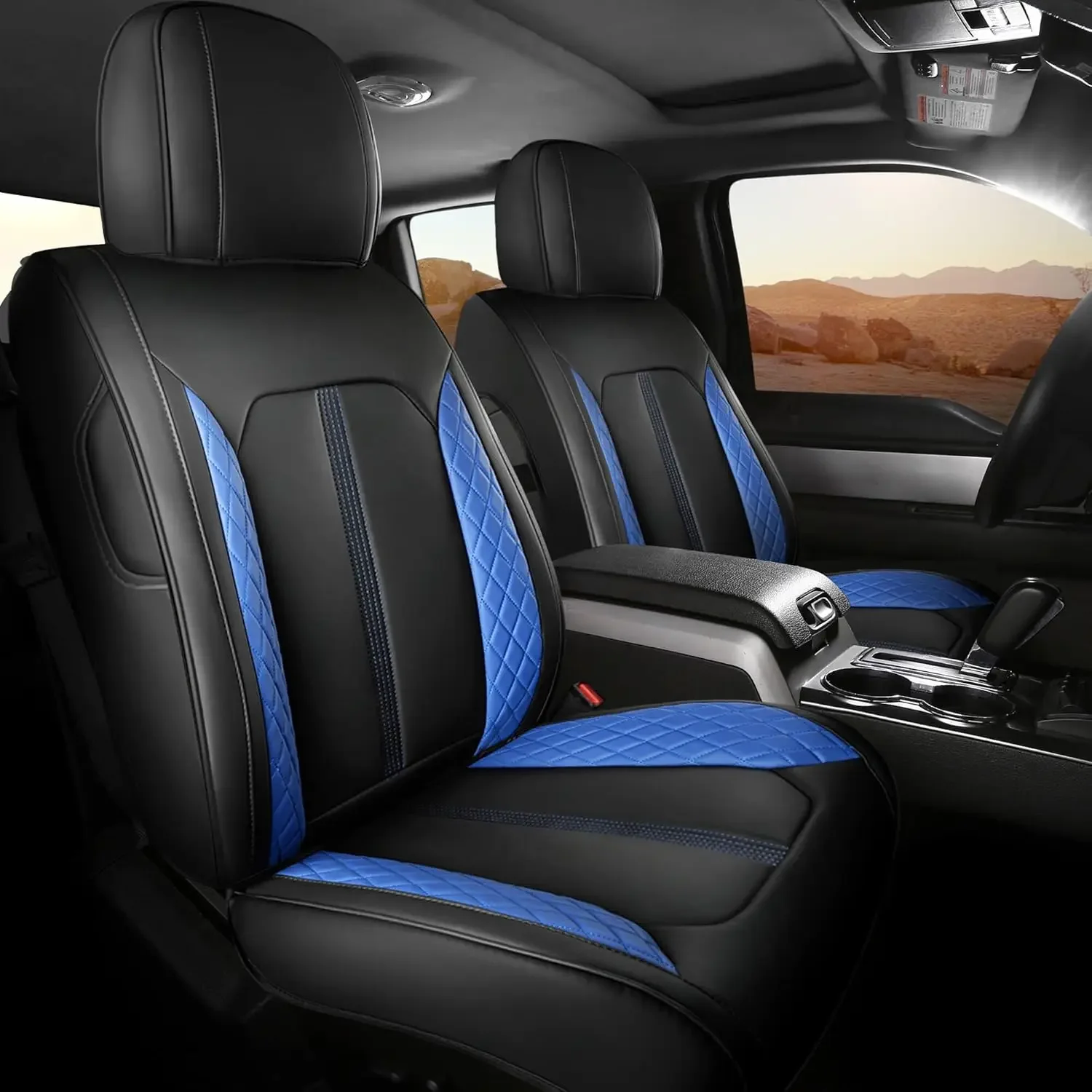 

for Ford F150 Seat Covers 2015-2025, F250 F350 F450 Crew Cab 2017-2025, Waterproof Car Seat Covers Full Set, Luxury PU Leather