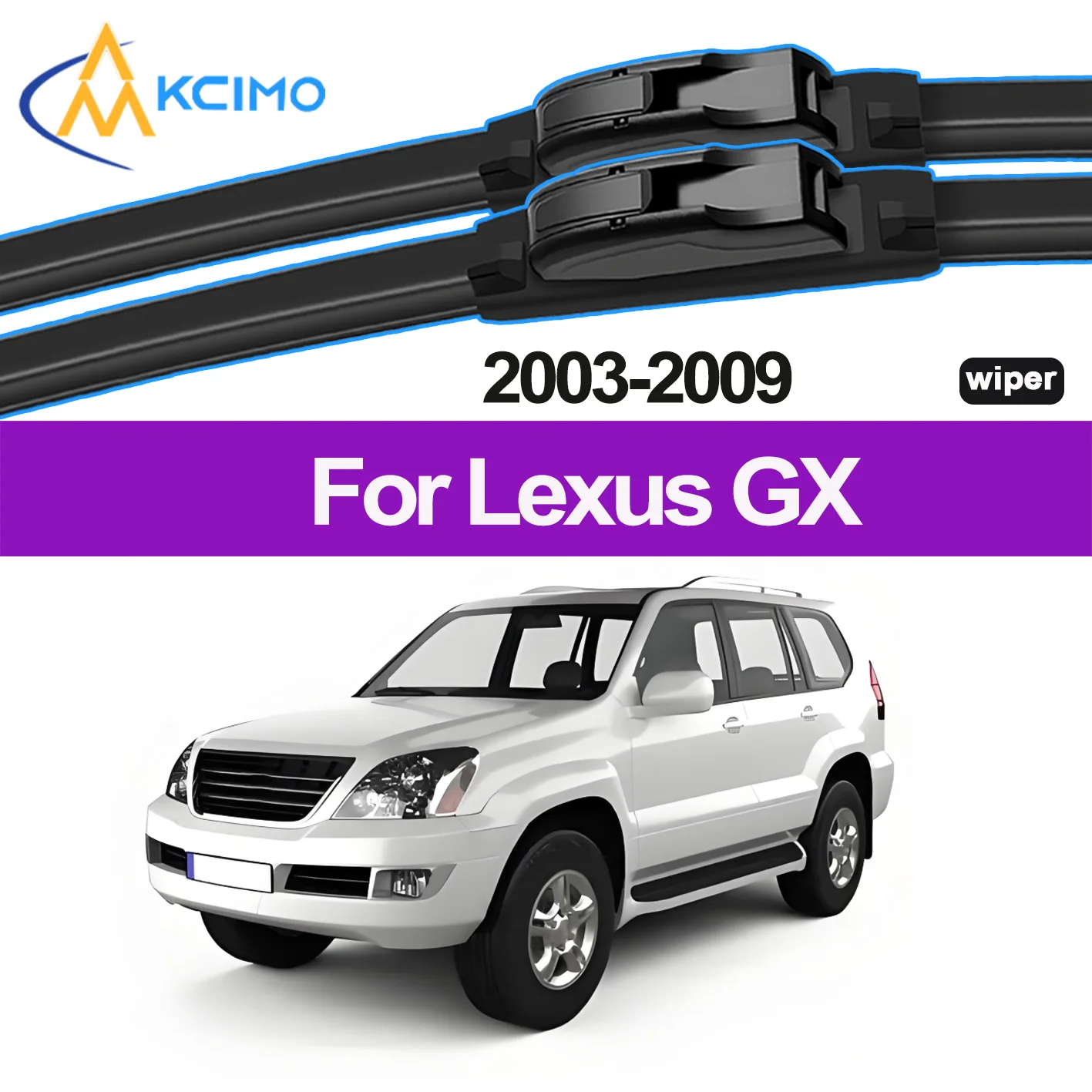 2 pezzi di qualità parabrezza silenzioso nero spazzola antipioggia per auto adatta per Lexus GX J120 2003-2009 parabrezza anteriore tergicristalli automatici lama