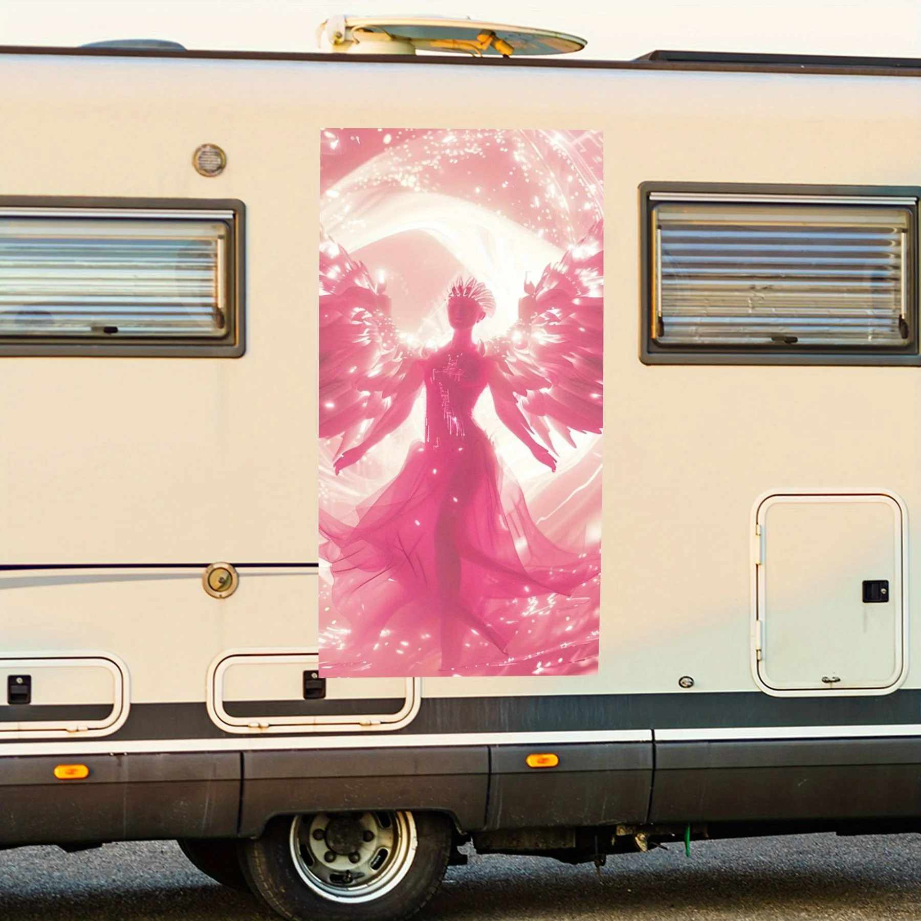 

Виниловая наклейка Fantasy Pink Fairy для двери автомобиля на колесах, водонепроницаемые самоклеящиеся виниловые наклейки, защита автомобиля