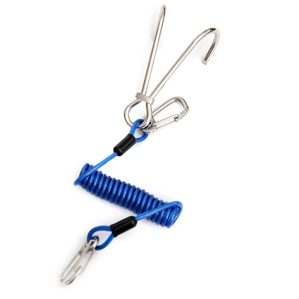 

Underwater Safety Gear Scuba Diving Hook For Diving Adventures Black Anti-lost Coil Lanyard Gear Enhanced Safety Features