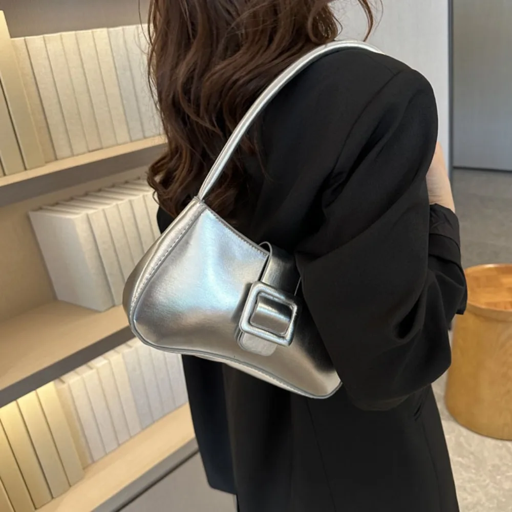 2024 Trendy Underarm Bag Solid PU Leather Shoulder Bag Totes Bag Daily Commuting Bag Casual Sling Bag