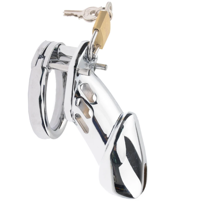 New Male Stainless Steel Cock Cage Penis Ring CB6000S Chastity Cage  Metal Phallus BDSM Bondage New Lock Adult Sex Toys for Men