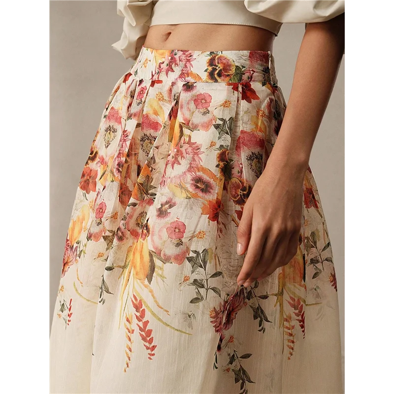 NEU – A-Linien-Rock mit Vintage-Print für Damen