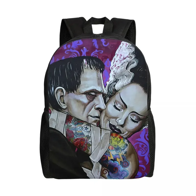 Mochila para ordenador portátil Bride Of Frankenstein para hombre y mujer, bolsa básica para estudiantes universitarios, bolsa de película de terror de ciencia ficción