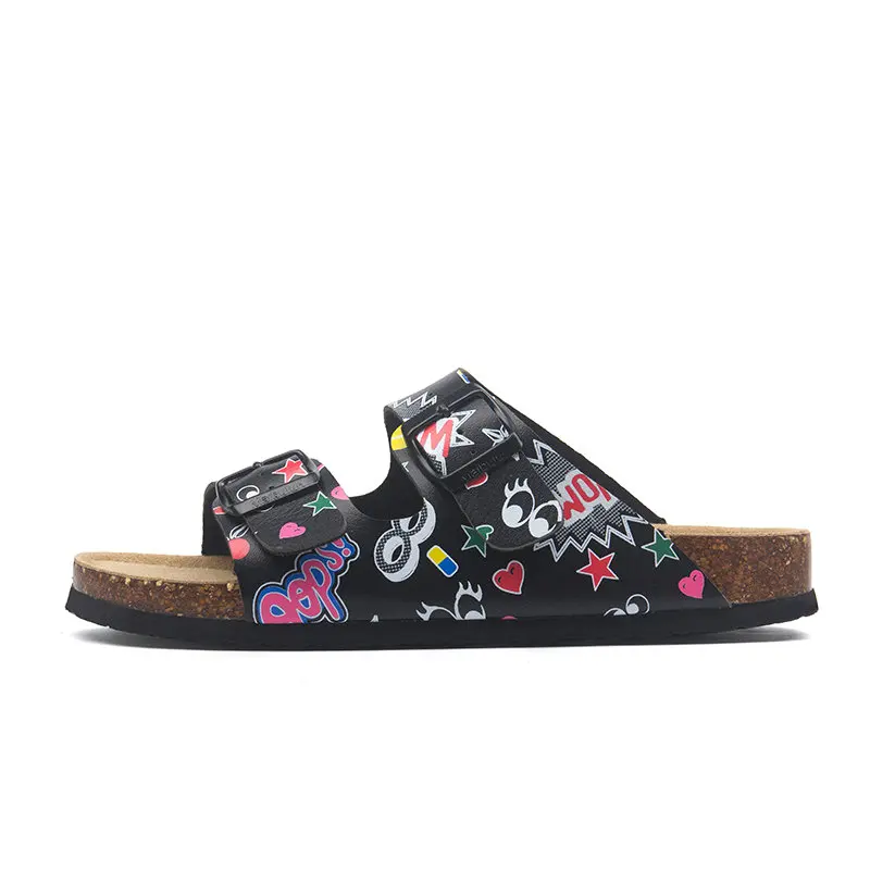 25 Style Summer Beach Cork Slippers Sandals Casual Double Buckle Clogs Sandalias Women men Slip on Flip Flops Flats Shoes - view 5