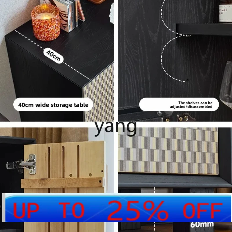

LMM Vintage Style Sofa Side Cabinet Solid Wood Storage Cabinet Living Room Wall-Mounted Storage Cabinet