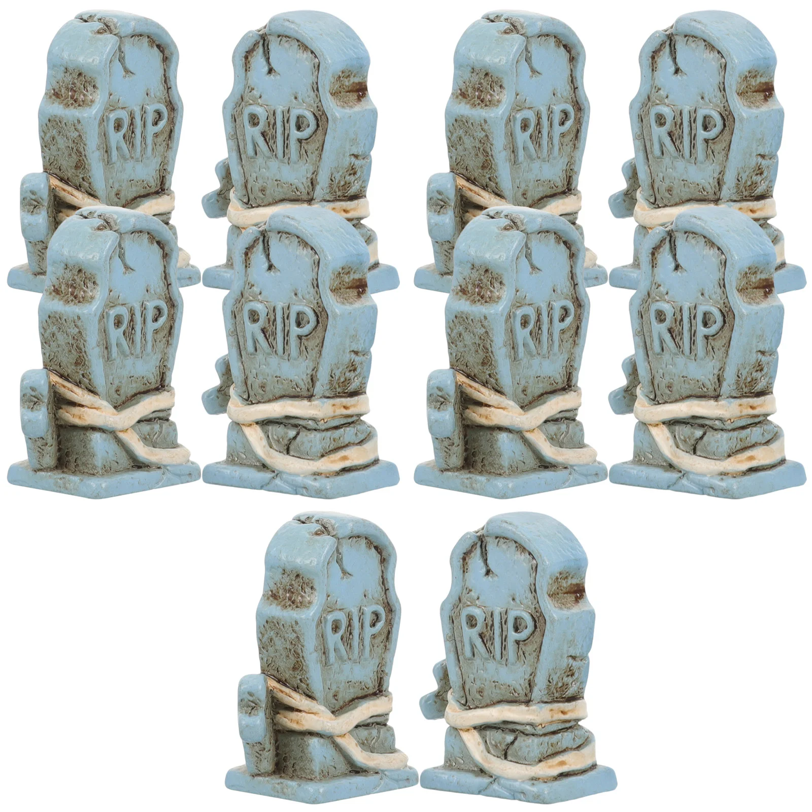 10 Pcs Halloween Tombstone Grave Decorations for Cemetery Props Resin Headstone