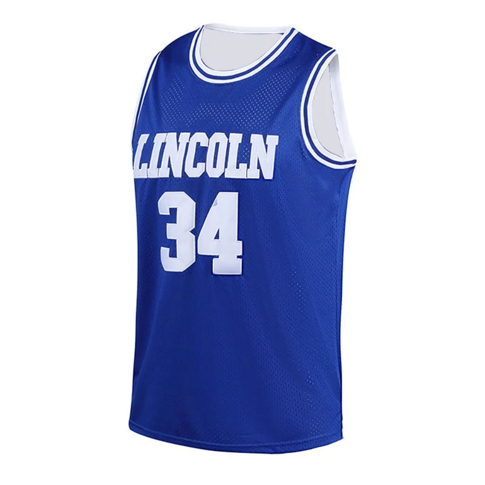 Jesus Shuttlesworth jersey 34 Lincoln High School basketball jersey movie he got game jersey men's athletic vest blue and white