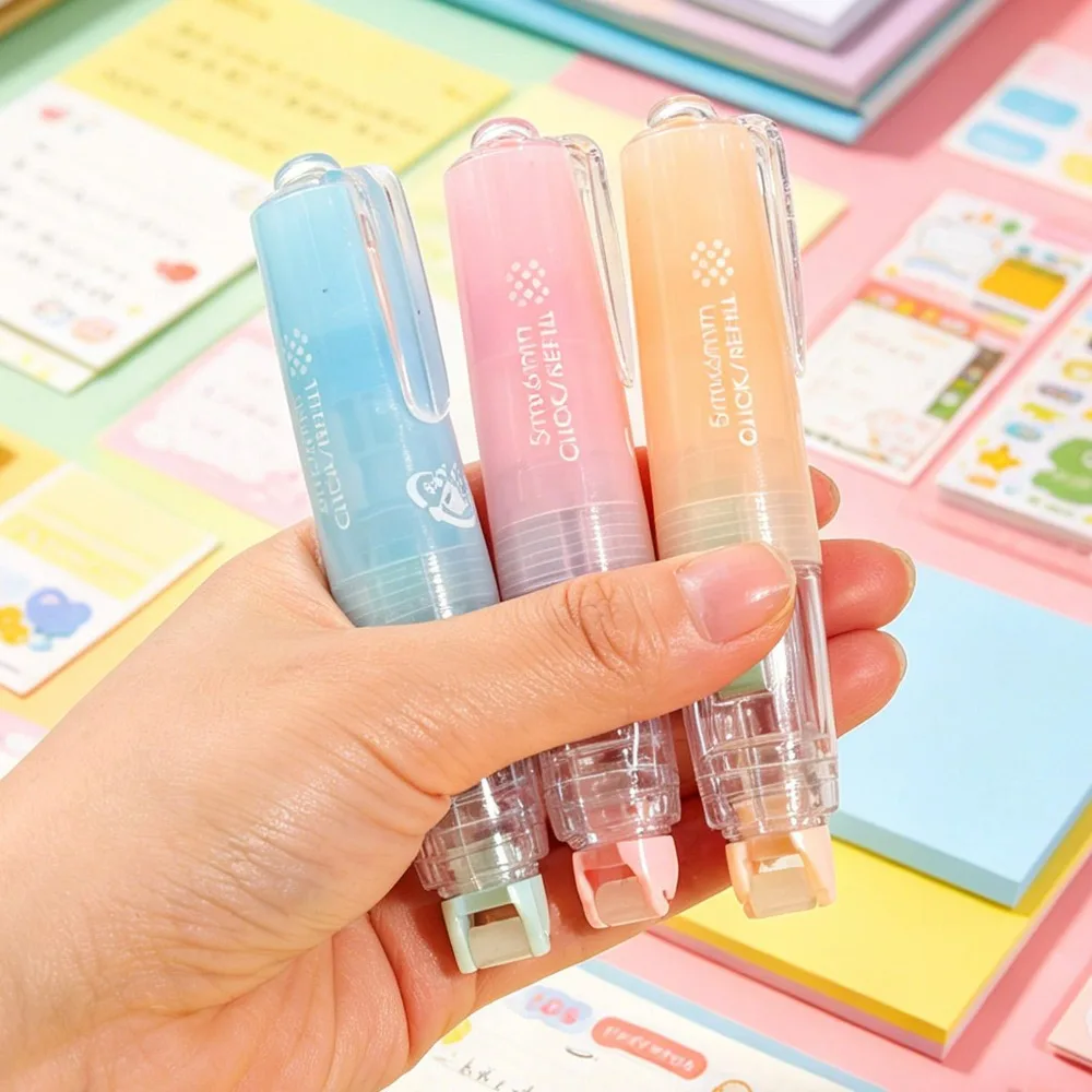 6mm Width Refillable Adhesive Double Sided Tape Pen360° Rotatable Dots Glue Roller for Scrapbooking DIY Crafts School Office