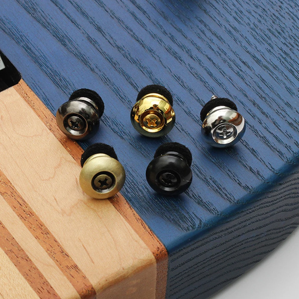 

4 Pcs Guitar Strap Button Pins Acoustic Lock Buttons Bass Accessories Accessory