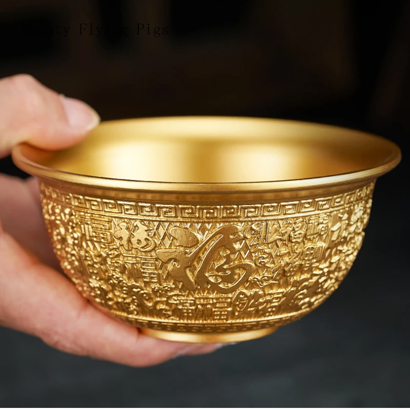 

1pc Metal Water Supply Bowl Buddhist Temple Supplies Household Sacrificial Utensils Pray for Auspiciousness Home Decoration