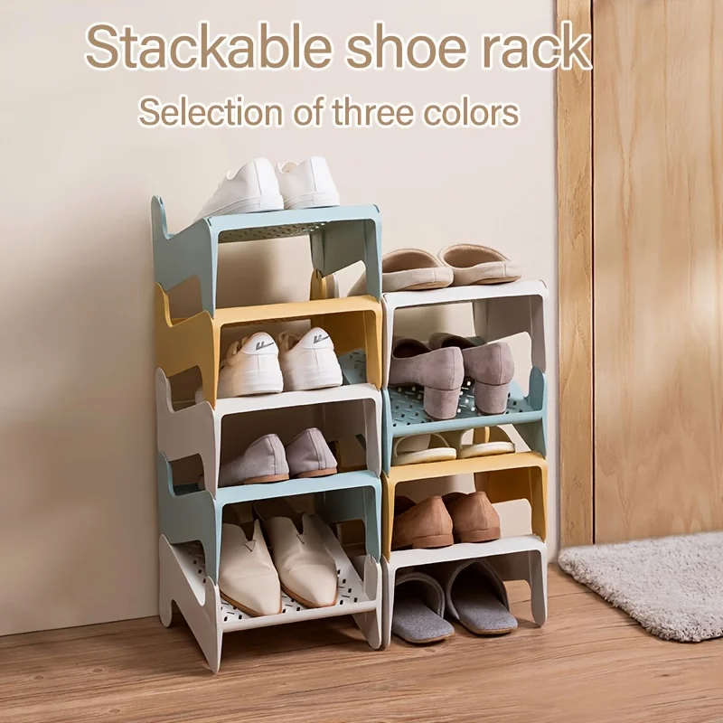 

Industrial-Strength PP for Sports Shoes & Heels，6-Piece High Load-Bearing Shoe Rack Set - Unbreakable Stackable Organizer