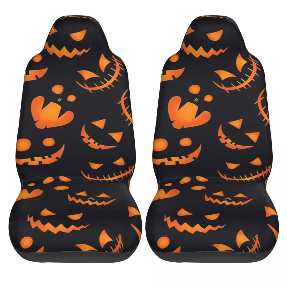 Pumpkin Background Halloween Seamless Pattern Car Seat Cover Custom Printing Universal Front Protector Accessories Cushion Set