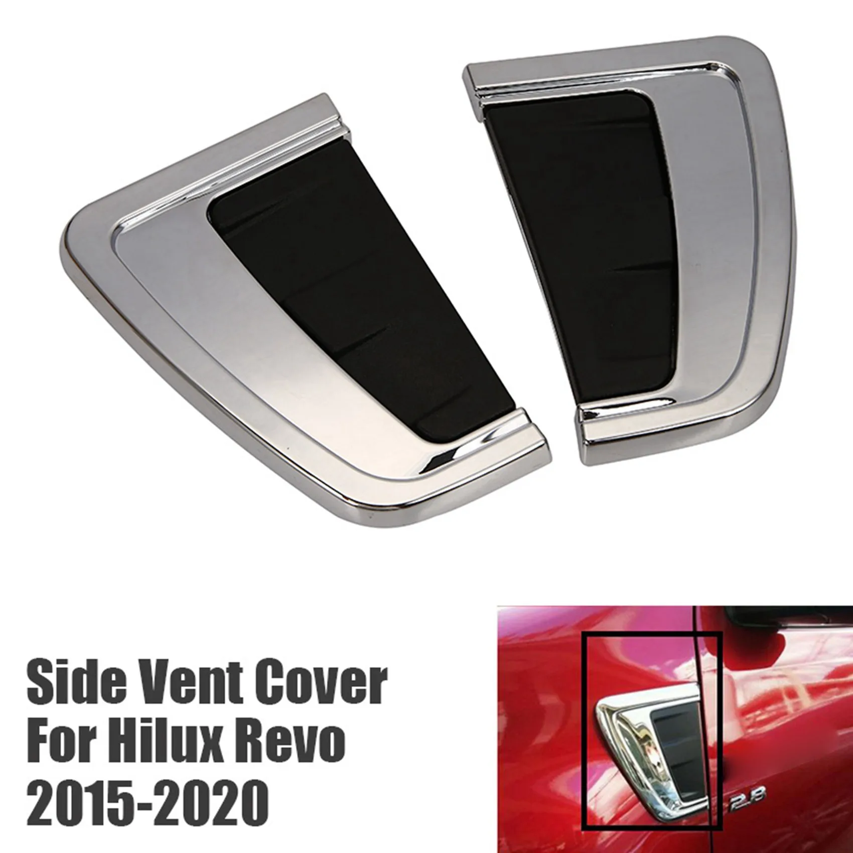 ABS Side Vent Simulator Matte Trim Side Marker Cover Decorative Trim for Toyota Hilux Revo SR5 Rocco 2015-2020