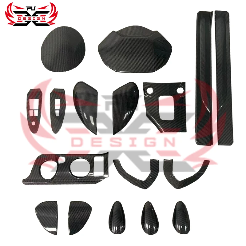 17 Pcs Dry Carbon Fiber Interior Kits For New Nissan Z Rz34 400z 2023+ Body kits Rearview mirror shell Door sill strip