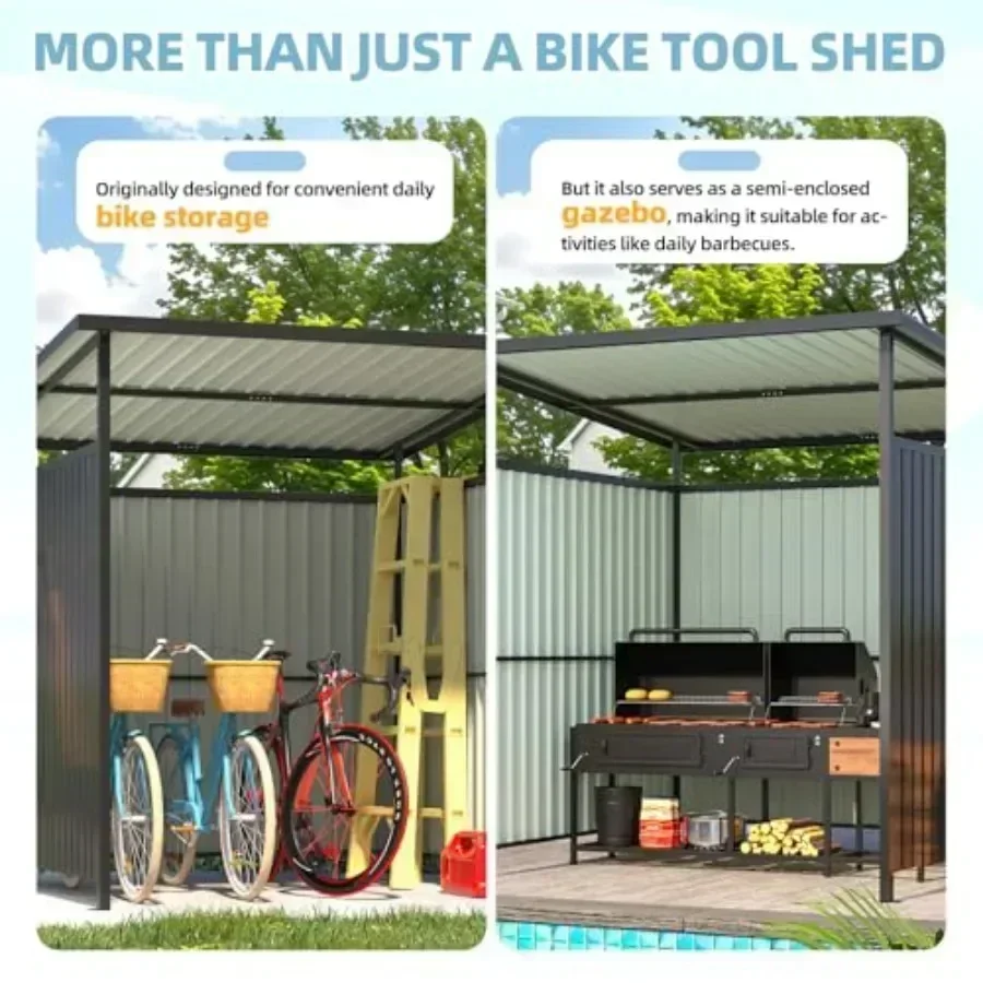 6' X 6' Outdoor Hardtop Grill Gazebo with Metal Awnings for Patio and Decks Small Lean-to BBQ Gazebo in Gray Durable Weather-Re view 6