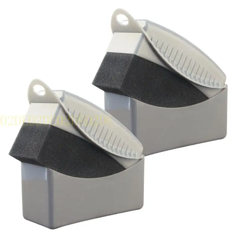 

02DE Car Tire Shine Applicator Sponge Set of 2 Supplies, Wheel Waxing Pad with Handle Fit for Easy Detailing Ergonomic Design