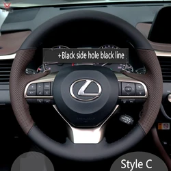 Genuine Leather for Lexus RX RX300 RX450 RX450h Hand Sewing Car Steering Wheel Cover Protective Interior Car Accessories