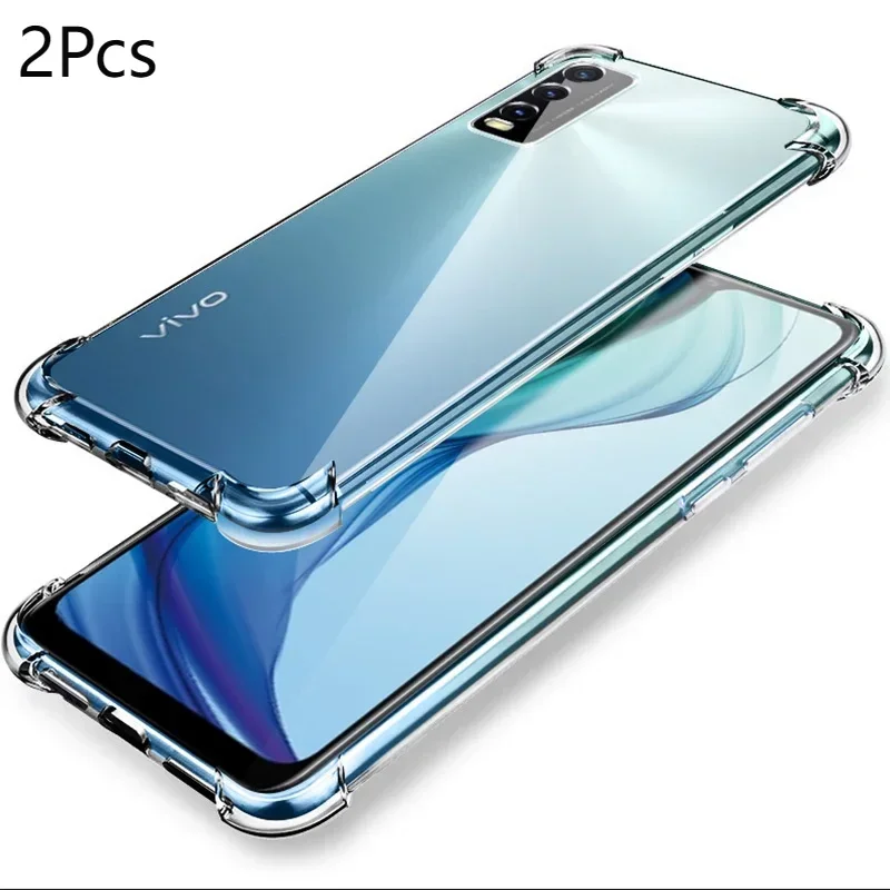 2pcs Case For VIVO V2043 V2032 V2026 V2029 V2027 V2037 V2052 V2042 V2048 V2054  Cover Soft Transparent AirBag Silicone Phone Cas