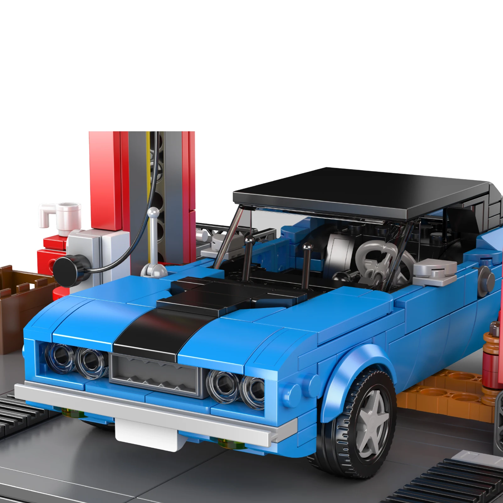 

Mold King 858 шт., мастерская по ремонту мышц, модель, строительные блоки, комплект сцены, собранная игрушечная машина, детский праздничный подарок 24086