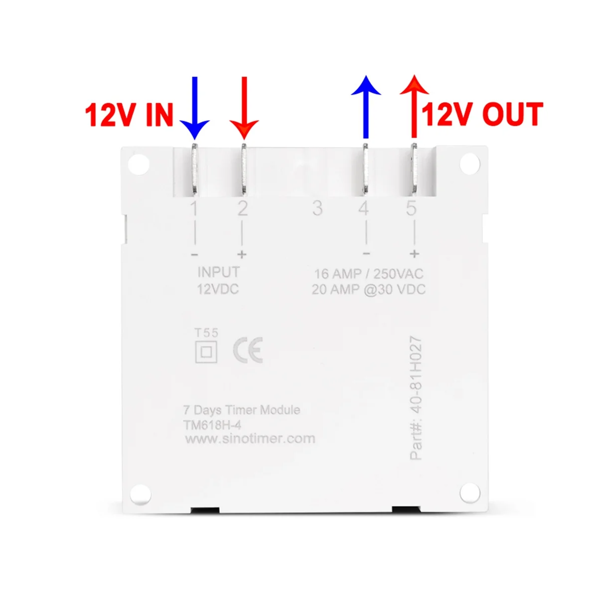 SINOTIMER TM618H-4 DC 12V Volt Voltage Output Digital 7 Days Weekly Programmable Timer Switch Time Relay Controller 12V Timer