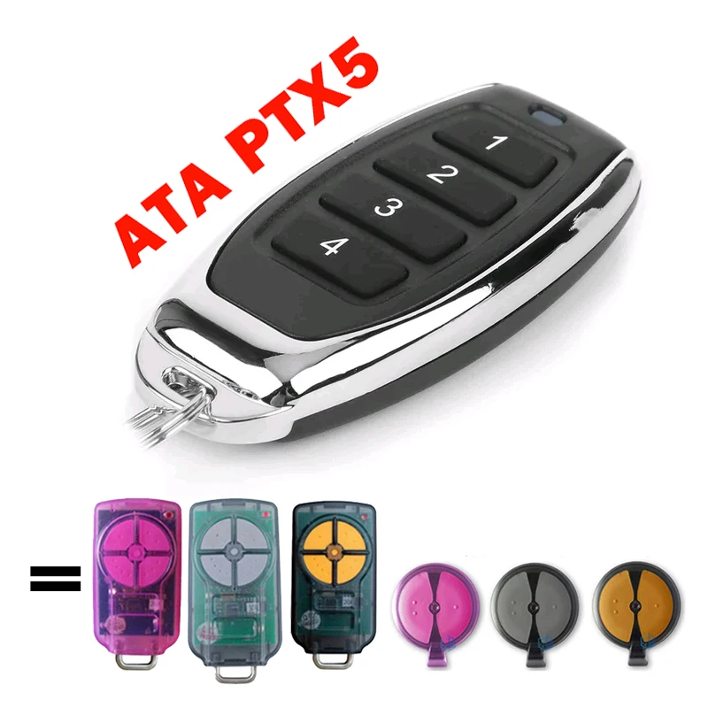 

ATA PTX5 Garage Door Remote Control PTX 5V2 5V1 2V1 2V2 PTX2 TrioCode 433.92MHz Rolling Code Gate Opener Replacement