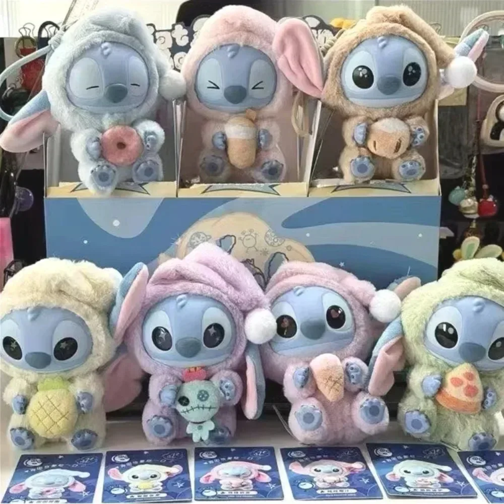 

HOT!kawaii Stitch Blind Box Bag Eat Some Thing Before Sleep Series Vinyl Pendant Cute Doll Mystery Box Fluffy Doll Surprise Gift